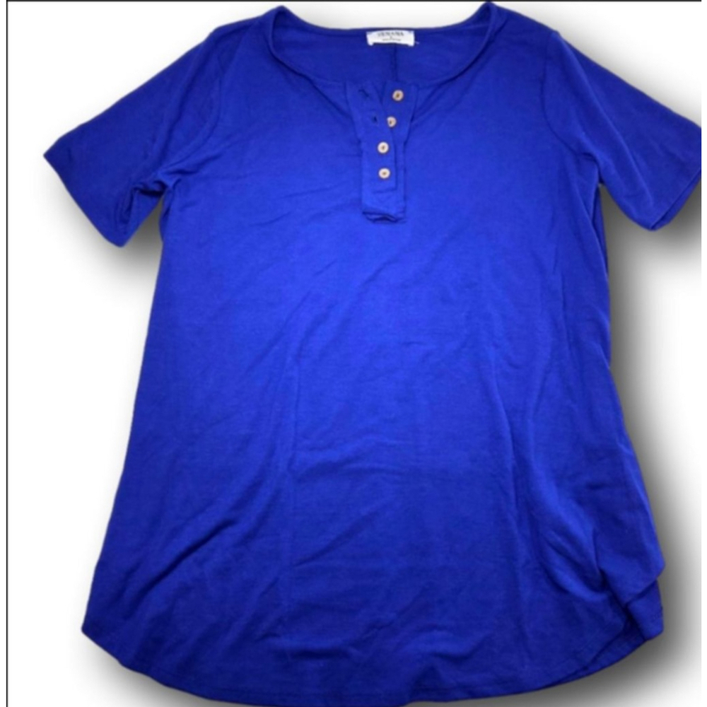 Women's ZENANA Blue Short Sleeve Tee L